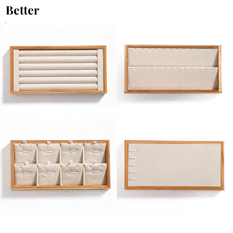 Drawer Organizer Bamboo - Bamboe Beige Sieraden Ringen Display Houder