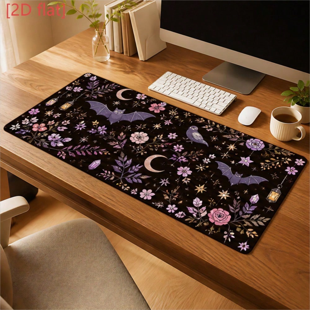 Desk Setup For Studying - Muismat 2D Plat 1stuk Paars Vleermuis