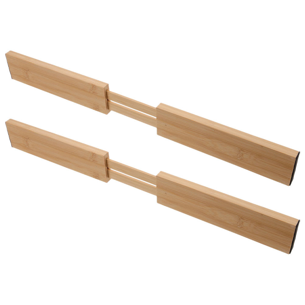 Drawer Organizer Bamboo - 2 stuks bamboe ladeverdelers verstelbare uitbreidbare