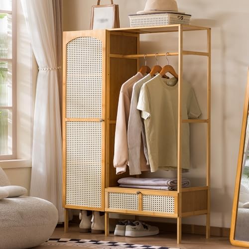 Drawer Organizer Bamboo - Minimalistische vrijstaande kledingrek van bamboe met
