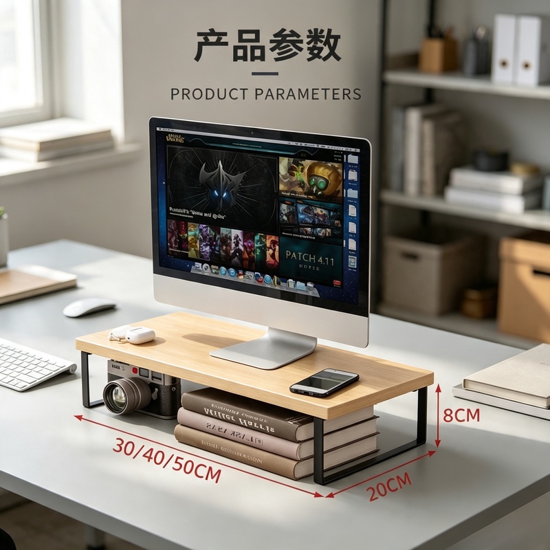 Desk Setup Home - Verhoogde monitorstandaard voor desktop, computeropbergorganizer voor