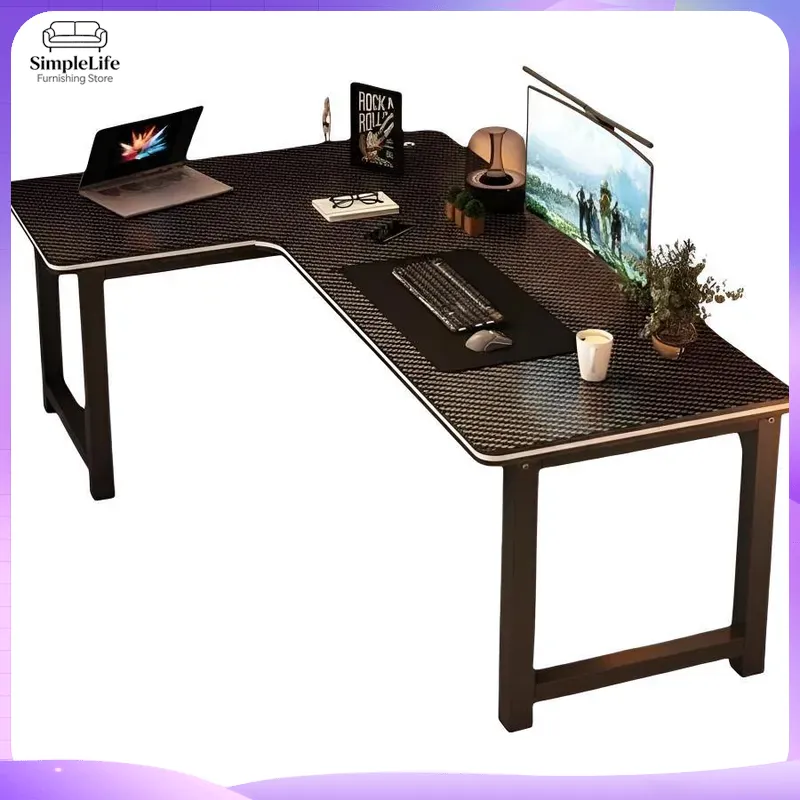 Desk Setup For Studying - Hoekbureau computerbureau met opbergplank voor pc-setup