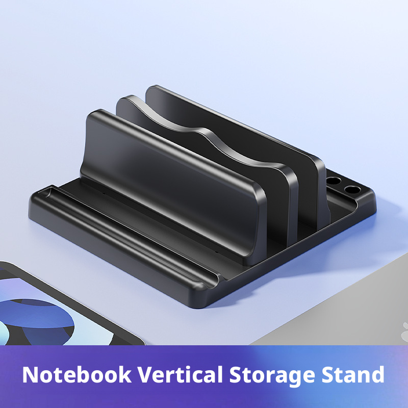 Desk Setup Macbook - Universele 3/2 slots bureaulaptophouder Verticale laptopstandaard