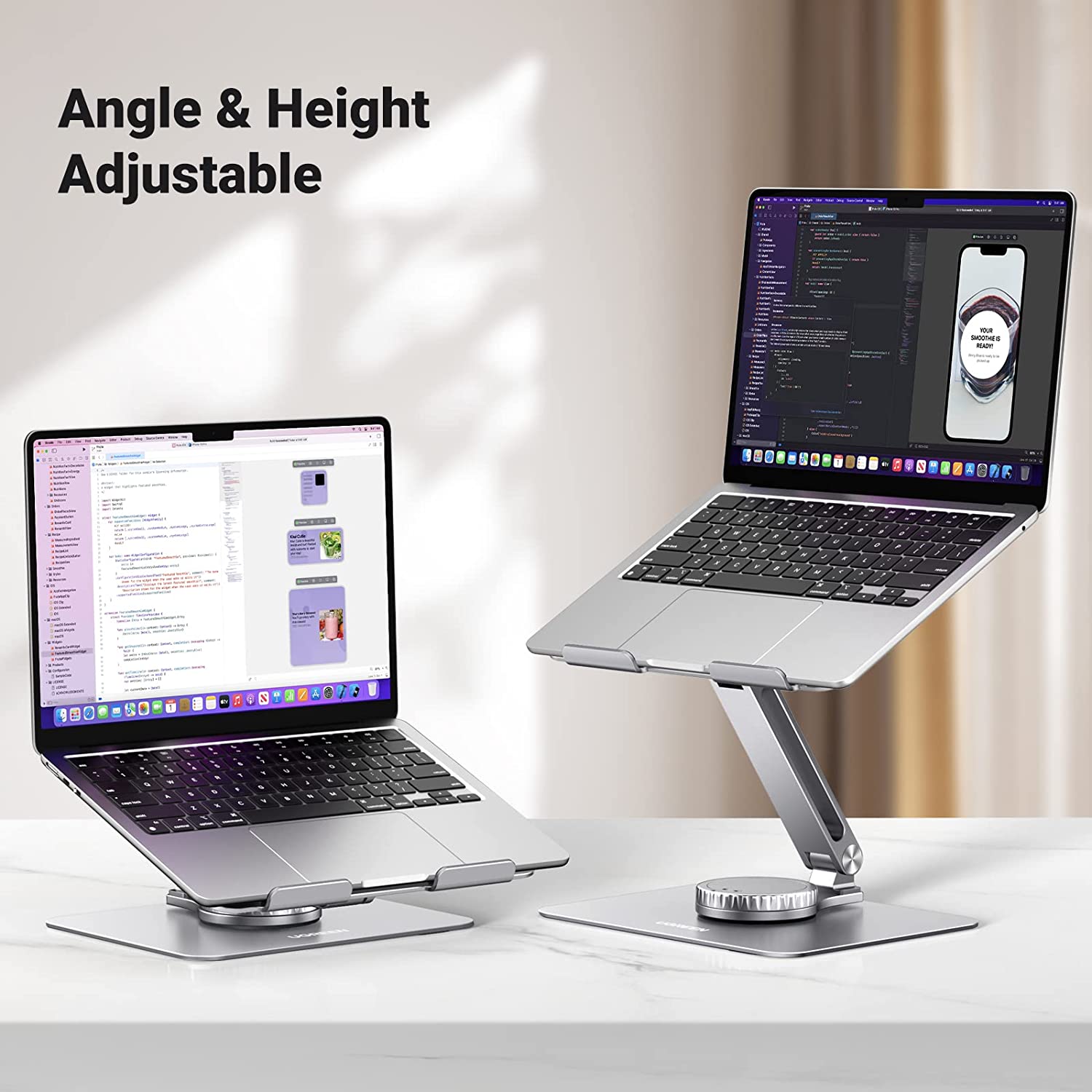 Desk Setup Macbook - UGREEN Laptopstandaard voor bureau, verstelbaar, 360