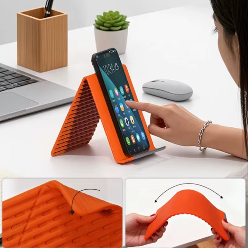 Desk Setup Home - Flexibele opvouwbare siliconen telefoonhouder, draagbare verstelbare