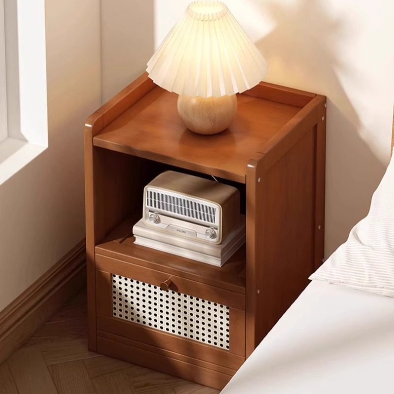 Drawer Organizer Bamboo - Nachtkastje met bamboe vloer, kickboard-compatibel nachtkastje,