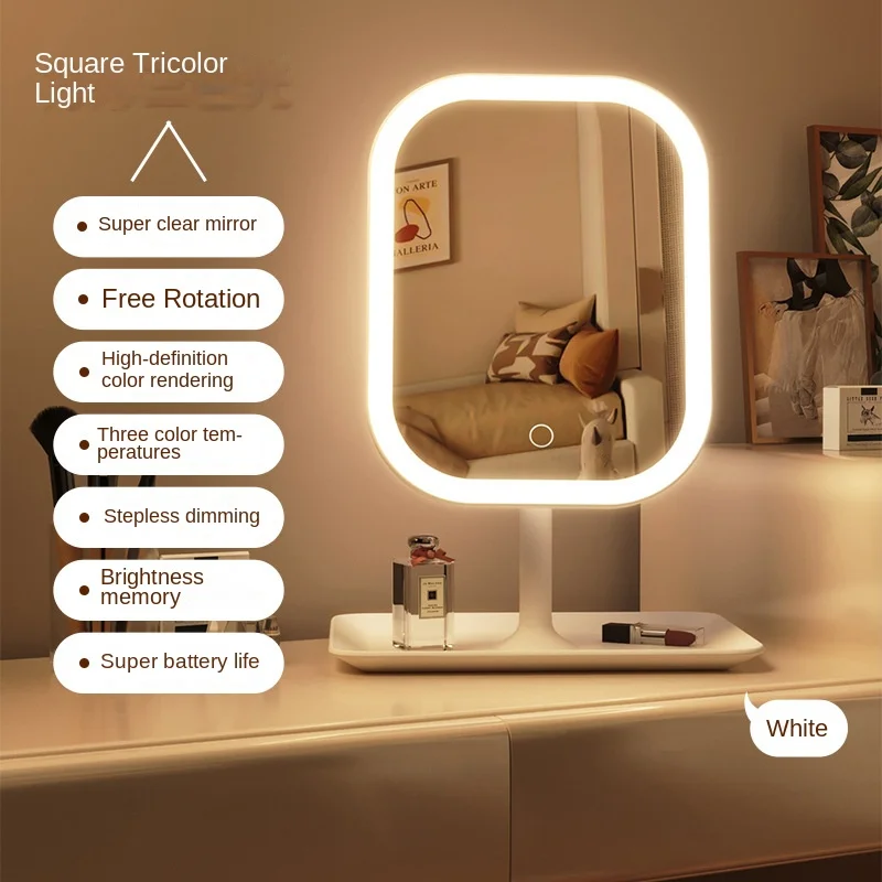 Desk Setup Lamp - Nieuwe LED moderne desktop make-upspiegel, draagbare