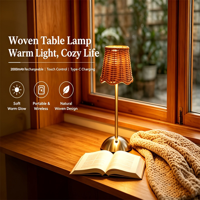 Boheemse geweven rotan kunstta - Desk Setup Lamp recensie en prijs