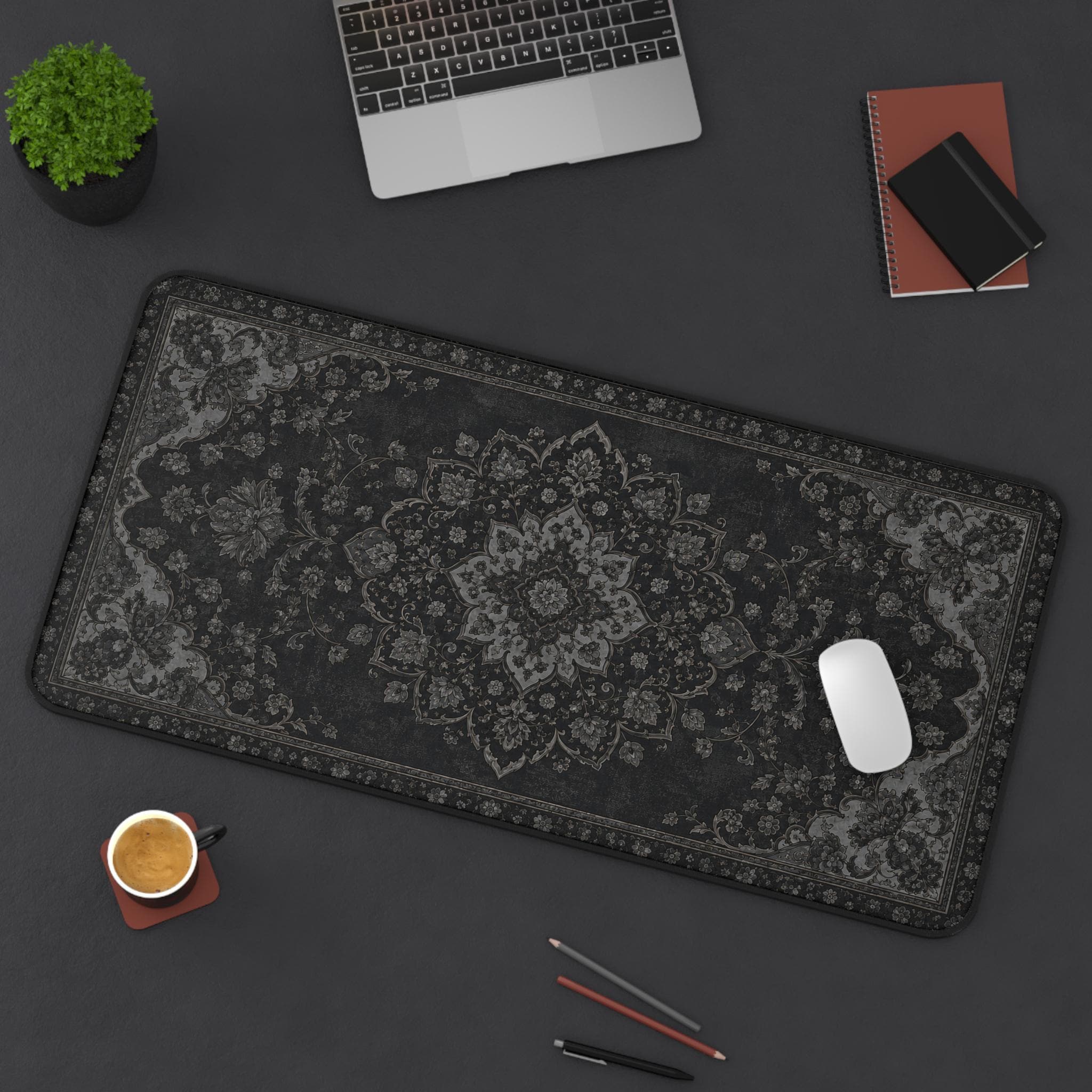 Zwarte Tapijt Bureau Mat Dark  - Desk Setup Vintage recensie en prijs