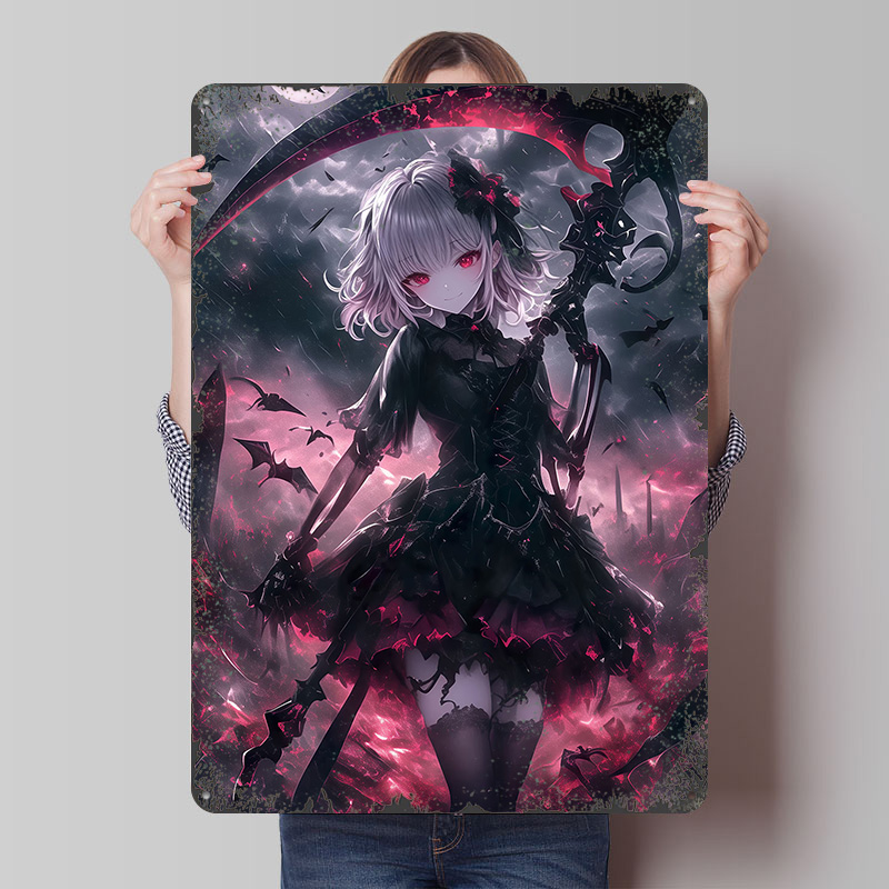 Demon Grim Reaper Girl Poster  - Desk Setup Vintage recensie en prijs
