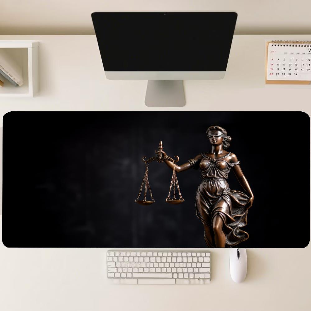 Lady Justice Statue Thema Grot - Desk Setup Keyboard recensie en prijs