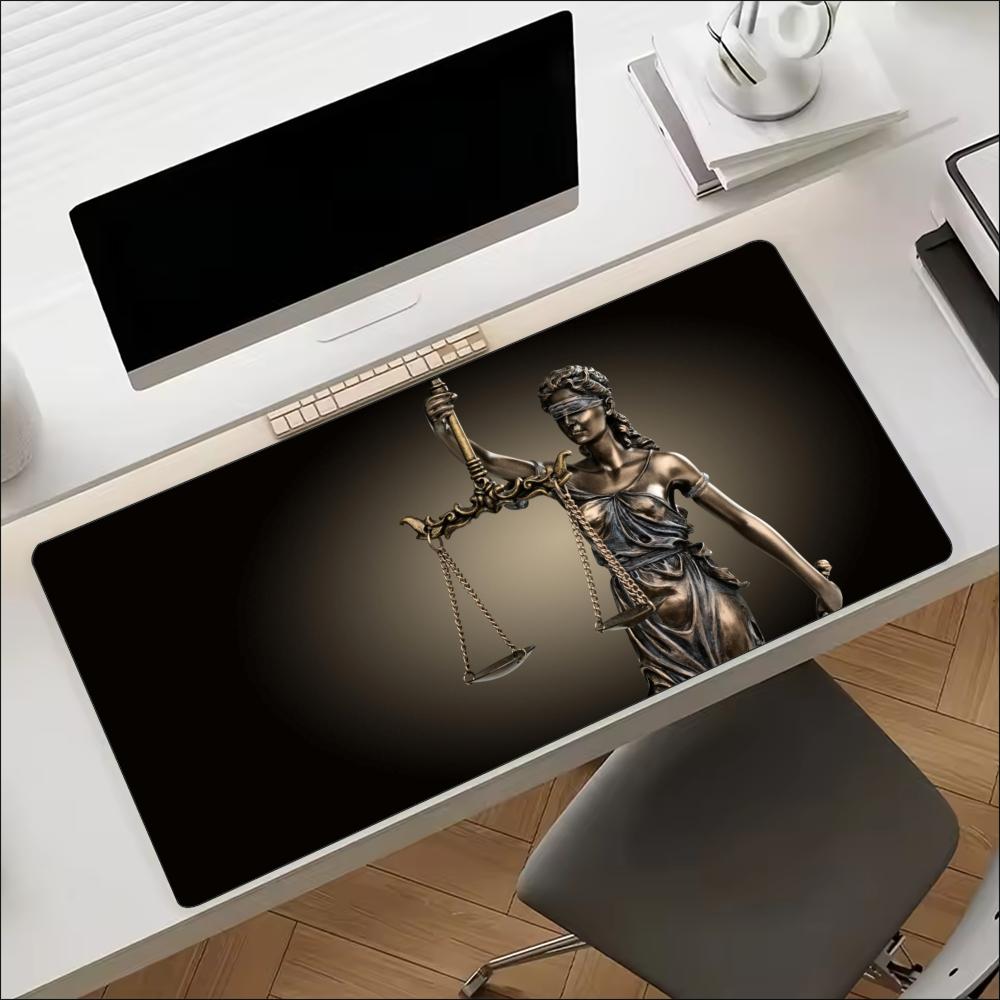 Lady Justice Statue Thema Grot - Desk Setup Keyboard recensie en prijs