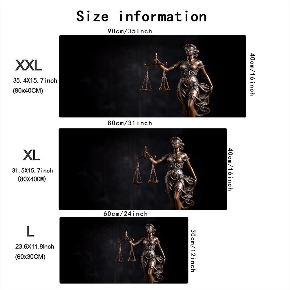 Lady Justice Statue Thema Grot - Desk Setup Keyboard recensie en prijs