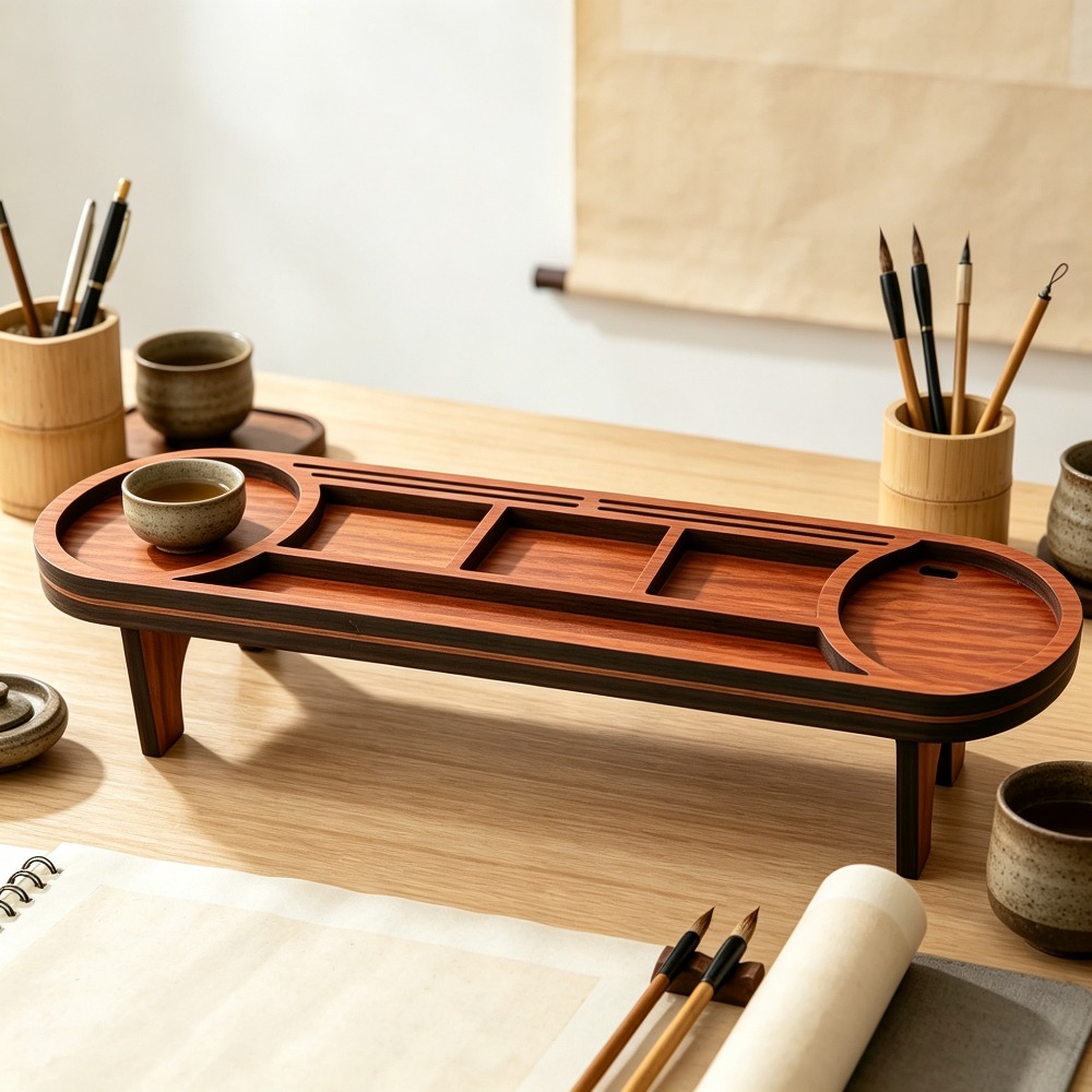 Houten bureau-organizer met te - Desk Setup Home recensie en prijs