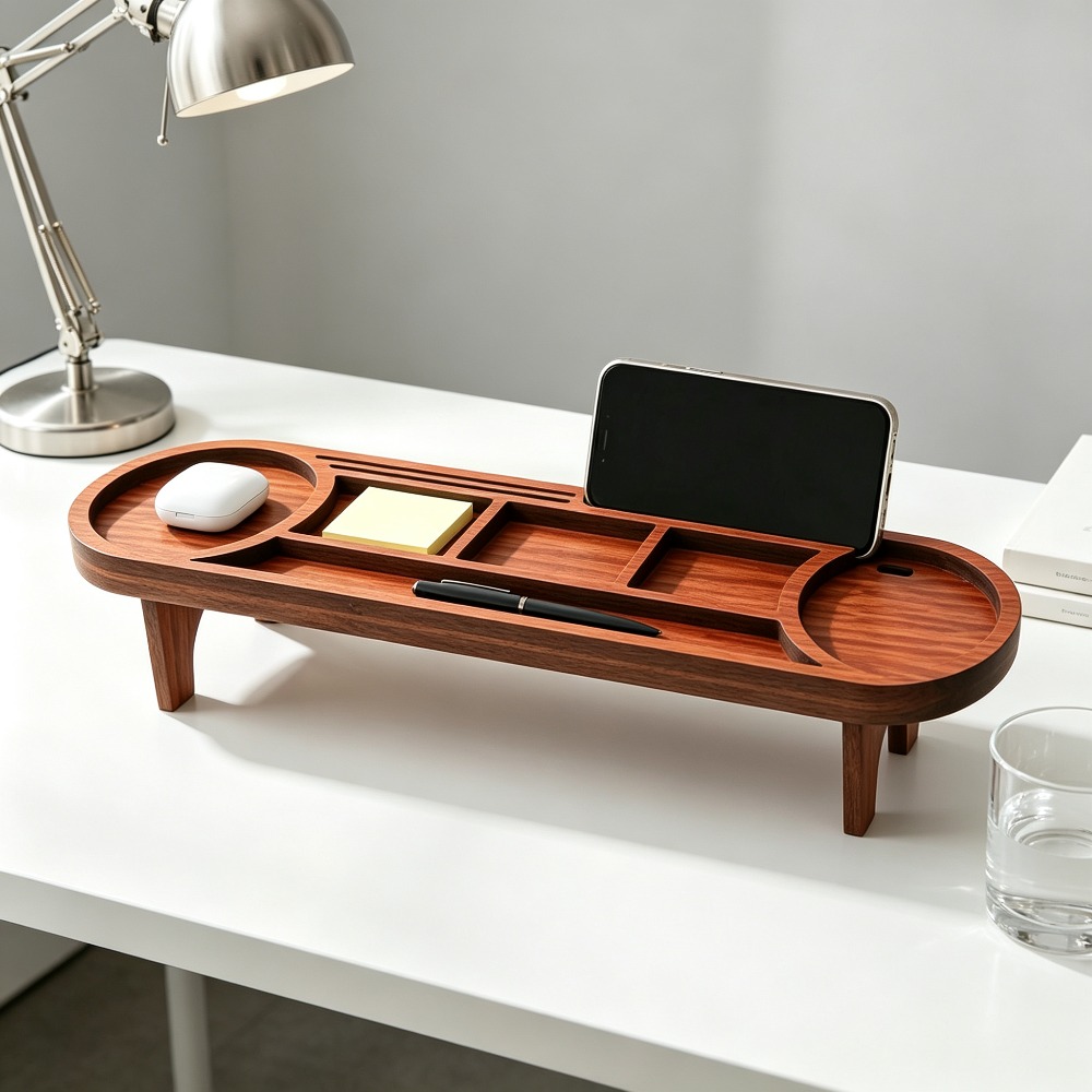 Houten bureau-organizer met te - Desk Setup Home recensie en prijs