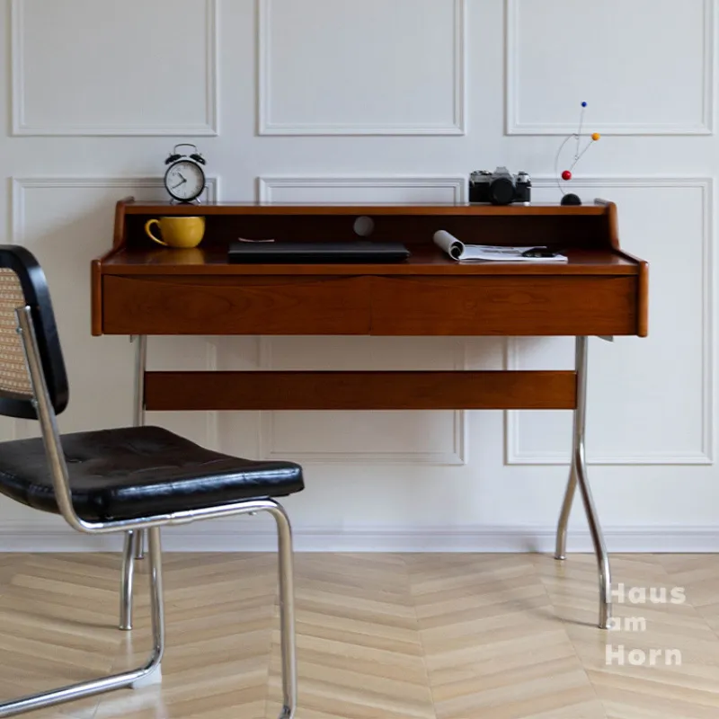 Retro bureau van massief hout, - Desk Setup For Studying recensie en prijs