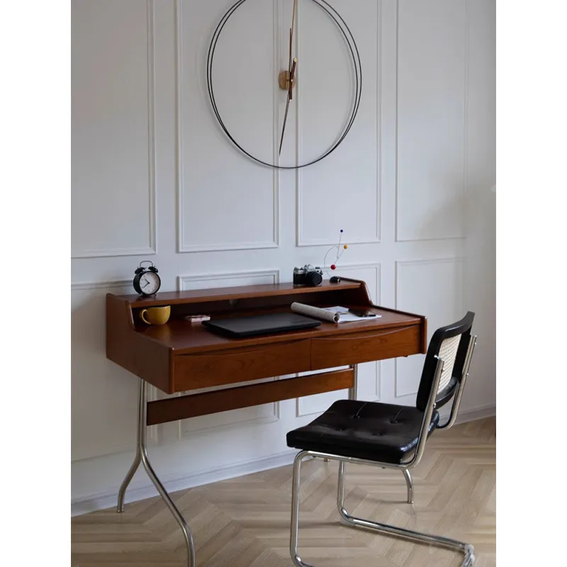 Retro bureau van massief hout, - Desk Setup For Studying recensie en prijs
