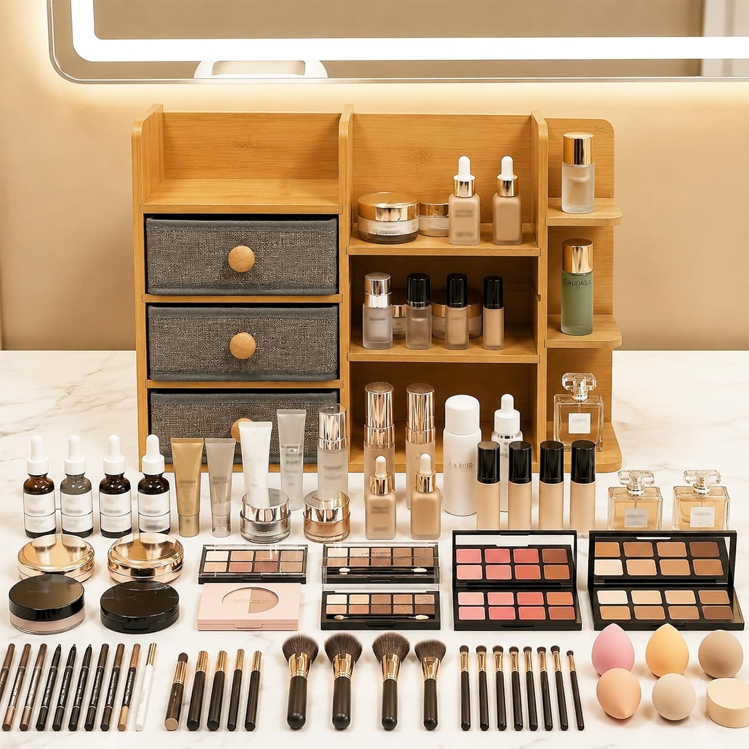 Grote bamboe make-up organizer - Drawer Organizer Bamboo recensie en prijs