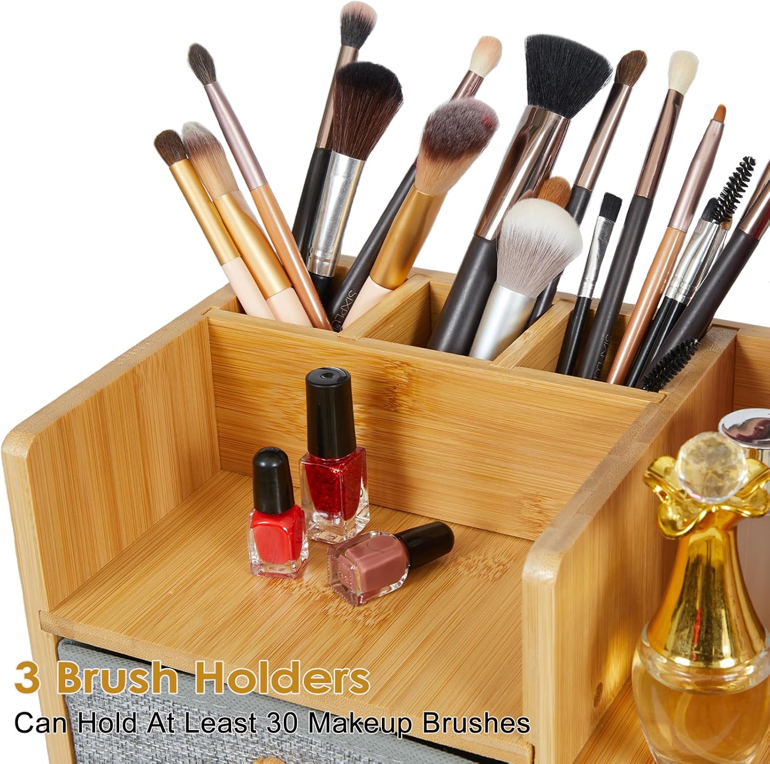 Grote bamboe make-up organizer - Drawer Organizer Bamboo recensie en prijs